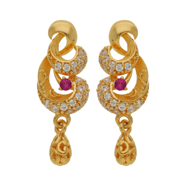 Elegant Curvy Charming Gold Earrings